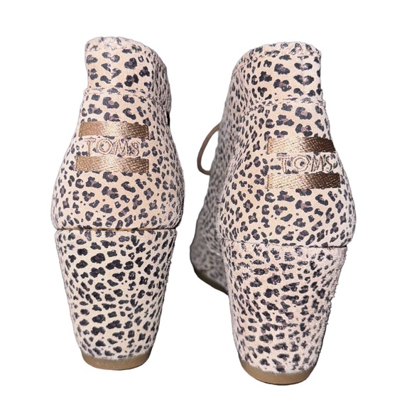 Mint 🔥 TOMS CHEETAH wedge ankle boots booties women’s size 6 - Picture 3 of 12